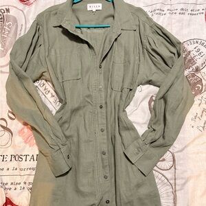 Risen Olive Long Sleeve Dress